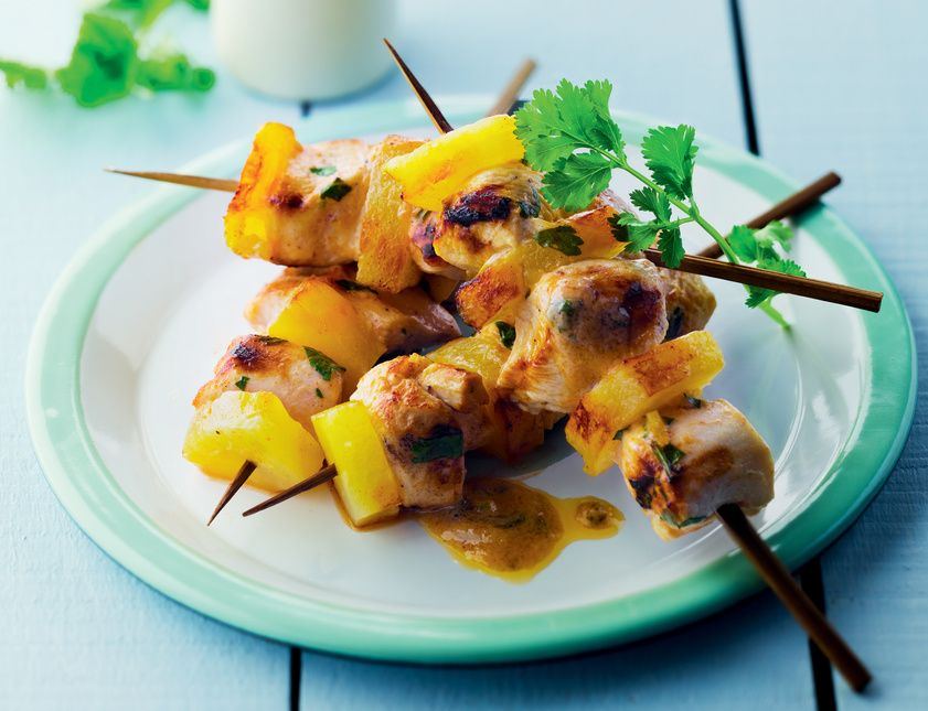 Brochettes poulet-ananas, recette du Challenge 21