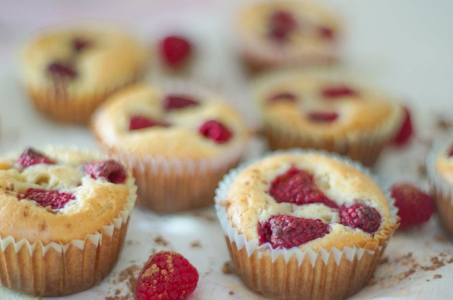 Muffins aux framboises, recette du Challenge 21