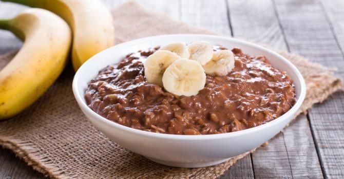 Porridge banane-choco, recette du Challenge 21