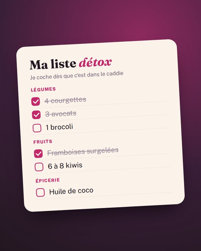 La veille : Ta liste de courses, cochée au rayon